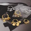 Hoop Earrings Design Charm Round Disc Tassel For Women Stainless Steel Star Drop Jewelry Gift