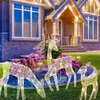 Garden Decorations 3pcs Iron Art Elk Deer Christmas Garden Decoration With LED Light Glowing Glitter Reindeer Xmas Home Outdoor Yard Ornament Decor 231122