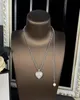 Designer de haute qualité plein de diamants collier blanc long collier avec amour Xiaoxiangfeng perle double couche pour les femmes cadeau de fête