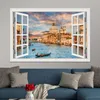 Wall Stickers The Water City Venice Sunset Decorative Sticker Wallpaper For Room Decor Aesthetic Nature Landscape 3D Tile