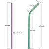 기타 드링크웨어 304 스테인레스 스틸 성별 6x215 mm 재사용 가능한 색상 F 마시는 STS 금속 직선 구부린 케이스 청소 브러시 ​​세트 파티 KI DHLZL