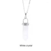 Pendant Necklaces Natural Stone Crystal Quartz Beads Hexagonal Pendulum Reiki Healing Stones Lapis Lazuli Opal Amulet Necklace