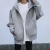 女性用セーター秋/冬のパーソナライズされたストリートセータージッパーフード付きロングプラッシュ