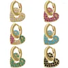 Hoop Earrings ZHUKOU 2023 1 Piece CZ Crystal Small Earring Exquisite Gold Color Star Heart Cute Women For Gifts VE225