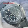 Ap Swiss Luxusuhr Royal Oak Offshore Serie 26400, geschmiedetes Kohlenstoffmaterial, schwarze Platte, rote Nadel, Datum, Zeitfunktion, automatische mechanische Einzeluhr