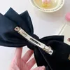 Hair Accessories Girls Three-Layer Satin Big Bow Hairpin French High-End Spring Clip Temperament Simple Sweet Princess