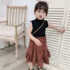 Ensembles de vêtements filles costume gilet chemise de fond Plus jupe à pois deux pièces 2023 été deux pièces ensemble enfants vêtements enfant en bas âge