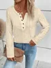 Women's Blouses Elegant Solid Color Long Sleeved Shirt 2023 Spring/Summer V-neck Lace Cut Out Casual Blouse Office Lady Tops S-2XL