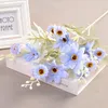 Decorative Flowers 5pcs Flores Artificiales 5 Fork Dahlia Silk Flower For Home Decoration Fake Wedding Garland Arrangement