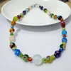 Chaînes 1 pièces à la main Murano mille fleurs collier de perles émaillées pour les femmes mode bricolage personnalité femme opale bijoux