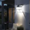 436 Lampade da parete solari a LED Lampada da parete con sensore di movimento PIR Lampade di sicurezza per esterni impermeabili Luci al piombo per la decorazione del giardino