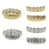 Grills dentaires mode Hip Hop or argent couleur glacé CZ dents haut bas hommes femmes bijoux 231122