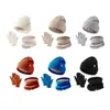 Écharpes Wraps 3 en 1 hiver enfants chapeau écharpe trois pièces ensemble chaud tricoté filles garçons écharpe thermique Kit laine d'alpaga chaleur extérieure enfants ensemble 231123