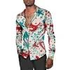 Casual overhemden voor heren Heren Kerst bloemenoverhemd Grote maten Fun Casual kleding Blouse Herfst voor Hip Hop Lange jurken Designer luxe kleding voor heren 231122