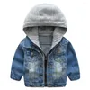 Jackets Winter 2-7Yrs Children Boys Denim Jacket Coat Cotton Casual Hooded Jeans Outerwear Coats Toddler Girls Clothing