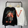 Męskie bluzy bluzy projektanta jesień i zima Kwai Net Red Printing Fox okrągły szyi sweter społeczny chłopiec z kreskówek bawełny studenci W56E
