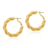 Boucles d'oreilles créoles CCGOOD Charm Metal Twist Insolite pour les femmes Plaqué or 18 K Texture Stud Tempérament Minimaliste Chic Bijoux Cadeau