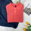 High street t shirt summer women shirts wool sweater short-sleeved tshirt letter embroidery knitwear European Early Spring 2023 6 styles blue pink blue Y2k styles