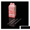 Rauchpfeifen Glas Love Rose Tube mit Kunststoffblume im Inneren 36 Stück in einer Box Rauchpfeife Tabakzubehör Drop Lieferung Hausgarten Dhvz1