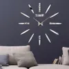 Skrivbordsklockor 3D väggklocka spegel klistermärken kreativa diy modern design mute kvartsnål klocka reloj de pared heminredning 230422