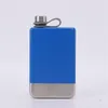 Hip Flasks Outdoor Camping Portable 304 Stainless Steel Color Paint Thickened Jug Square 9oz Wine Flask Pocket