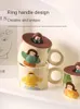 Mugs KAWASIMAYA Mug with Lid Cute Cup Companion Gift Girlfriend Birthday Girls Ceramic Coffee 231122