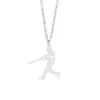 Pendant Necklaces Baseball Player Necklace With Love Heart Stainless Steel Charm Link Chain Jewelry For Women And Men Children Gifts Dh8Ya