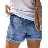 Jeans pour femmes shorts en denim d'été Fashion Ripped imprimé lâche Pantalon de rue décontracté 230422