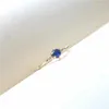 Cluster Rings Original Inlaid Crystal Blue Gemstone Ladies Ring Opening Adjustable Exquisite Light Luxury Art Party Silver Jewelry