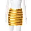 Rokken chuzhe 2023 zomer dames kleding stevige kleur sexy tas billen metallic y2k rok spat splash proof halfmini short