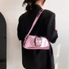 Sacs de soirée LEFTSIDE argent sacs à bandoulière pour femmes printemps Y2K petit sac à main brillant en cuir PU marque de luxe femme sous les bras sacs à main rose 230422