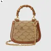10A Designer Bag 735116 Womens Mini Crystal Chain Bag Classic Fashion Bamboo Slub Bag Ladies Temperament Crossbody Bag Wallet Card Bags