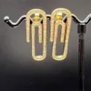 İmparatoriçe Dowager Vivian'ın aynı altın ve gümüş tam elmas döngü pim su damlası kolye Earnail Bilezik