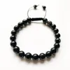 حبات Strand Natural Black Onyx Stone Beads 8mm أساور علاجية لعلاج الطاقة REIKI CRISTAL