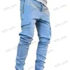 Jeans da uomo Pantaloni multitasche riflettenti stile esplosivo elastici di grandi dimensioni tuta sportiva casual pantaloni dritti di marca alla moda da uomo T231123