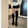 Boots Over The Knee Cowboy Boots Women 2024 Designer Winter Platform Shoes Fashion Fur Suede Wedges Thigh High Boots Motorcycle Shoes 231122