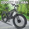 Elektrikli Bisiklet 2000W Ebike Yetişkinler için 55km/s Elektrikli Bisiklet Çift Motorlu Elektrikli Dağ Bisikleti Yağ Lastiği E-Bisiklet 48V 22AH Pil