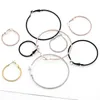 Hoop Earrings Wholesale Big Circle For Women Silver Rose Gold Black Plating Round Fine Fashion Jewelry Girl Youth Ladies Earring