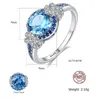 Cluster Rings London Blue TopA Ring S925 Silver Bracelet Gem Women's Fashion Ol Factory Accessories