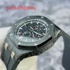 Ap Swiss Luxusuhr Royal Oak Offshore Serie 26400, geschmiedetes Kohlenstoffmaterial, schwarze Platte, rote Nadel, Datum, Zeitfunktion, automatische mechanische Einzeluhr