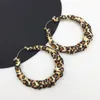 Pendientes de aro con estilo y estampado de leopardo, estilo exagerado americano y europeo, accesorios diarios, joyería de regalo