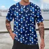 Magliette da uomo Moda Primavera Estate Casual Manica corta O Collo Camouflage stampato Top camicetta Grafica da uomo lunga