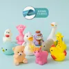 Baby Bath Toys 510 piecesset Cute Animal Shower Swimming Water Soft Rubber Float Squeezing Sound Childrens 231122