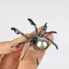Brosches Micro Pave Spider Exquisite Victorian Mother of Pearl Body Emamel Pins