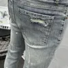 Jeans masculinos 2023 homens da moda Slim Marca de Moda Zíper Pontas de Personalidade