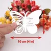 Party Supplies 20pcs/Lot Custom Acrylic Mirror Butterfly Tags Personalized Name Date Gift Hollow Out Design Invitation Card