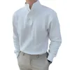 Vestes pour hommes printemps automne à manches longues coton décontracté t-shirt col haut chemise mâle respirant polos S5XL y231122