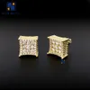 Fine Jewelry Set Studs 925 Sterling Srebrny luksus AAAAA+ CZ Diamentowe kolczyki dla mężczyzn kobiety