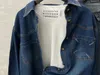 Men's Casual Shirts Style Mmsix Deconstructed Wind Color Collision Pocket Denim Shirt Jacket Vintage Dark Blue