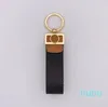 Classic Leather Stainless Steel Ring Car Keychain Fashion Bag Pendant Keychain